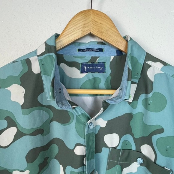William Murray Golf Camouflage Short Sleeve Button Up Shirt Mens XLarge - Picture 2 of 12